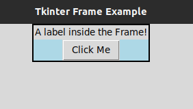Tkinter Frame example