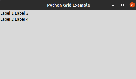 Output of the Grid Example Code